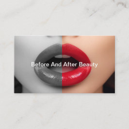 Tarjeta De Visita Antes Y Después De La Belleza Y La Maquillaje
