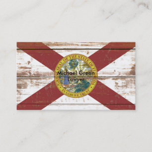 Tarjeta De Visita Antigua bandera estatal de Florida de madera