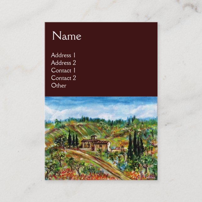 Tarjeta De Visita ANTIGUA CASA DE CAMPO EN TOSCANA, marrón (Anverso)