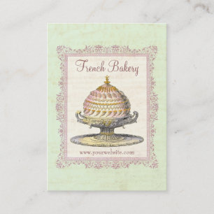 Tarjeta De Visita Antigua cosecha de panadería francesa de moda