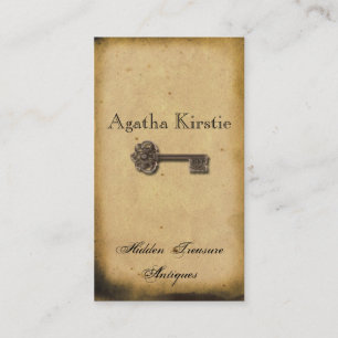 Tarjeta de visita antigua de la llave maestra