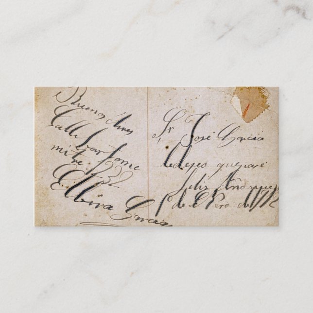 Tarjeta de visita antigua de la postal (Anverso)