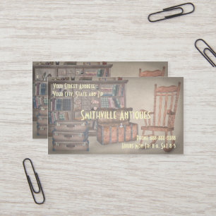 Tarjeta de visita antigua de la tienda de muebles