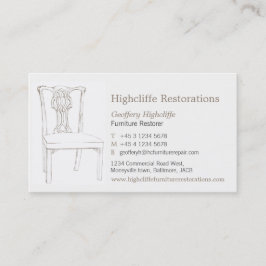 Tarjeta de visita antigua de las restauraciones de