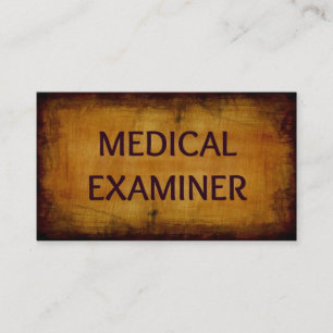 Tarjeta de visita antigua del examinador médico