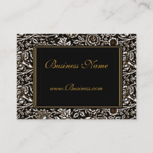 Tarjeta de visita antigua marco ornamentado negro 