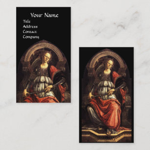 Tarjeta De Visita ANTIGUA RENAISSANCE TAROTS 11 FORTITUDE Negro