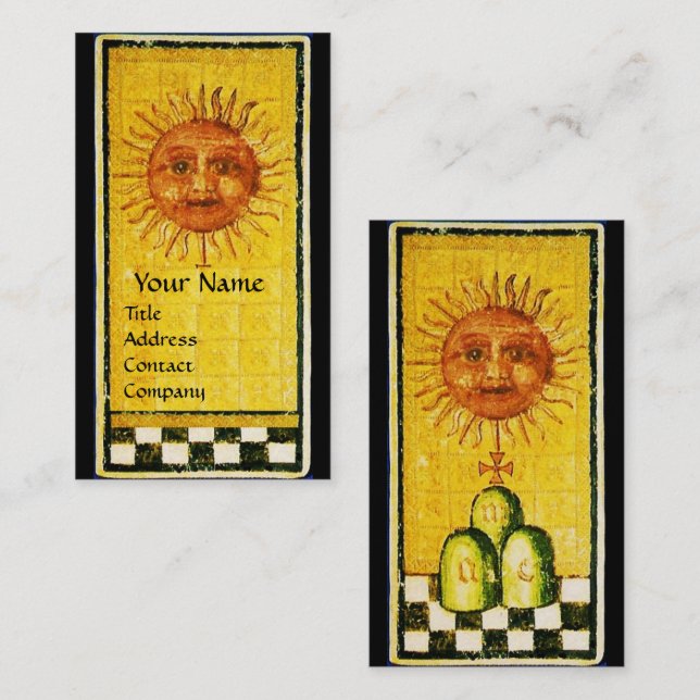 Tarjeta De Visita ANTIGUA RENAISSANCE TAROTS 19 /THE SUN Pearl Paper (Anverso / Reverso)