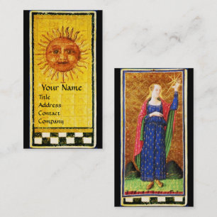 TARJETA DE VISITA ANTIGUA RENAISSANCE TAROTS / EL SOL Y LA ESTRELLA