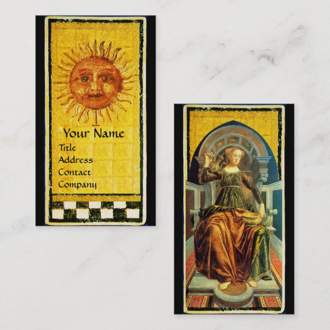 TARJETA DE VISITA ANTIGUA RENAISSANCE TAROTS /EL SOL Y LA TEMPERANZA (Anverso / Reverso)