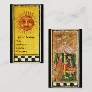 TARJETA DE VISITA ANTIGUA RENAISSANCE TAROTS /EL SOL Y LOS AMANTES