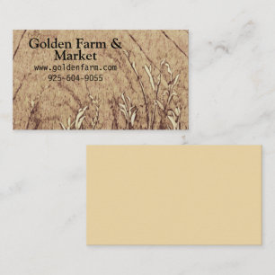 Tarjeta De Visita Antigüedad de grano de campo rústico