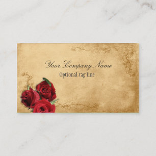Tarjeta De Visita Antigüedad elegante de la Rosa Roja