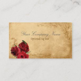 Tarjeta De Visita Antigüedad elegante de la Rosa Roja