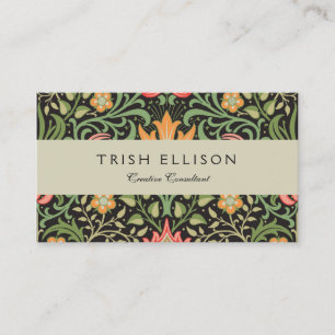 Tarjeta De Visita Antigüedad floral persa William Morris