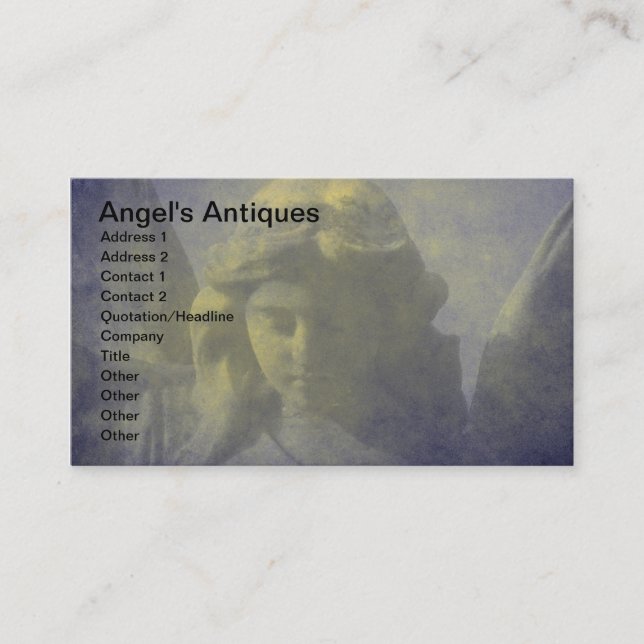 Tarjeta De Visita Antigüedades de Ángel, arte digital de ángel (Anverso)