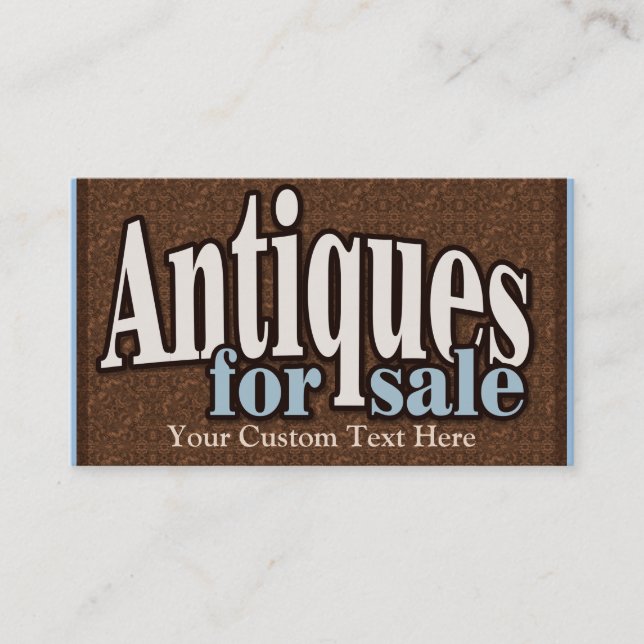 Tarjeta De Visita Antigüedades para la venta. Coleccionables. (Anverso)