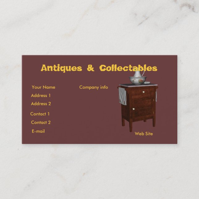 Tarjeta De Visita Antigüedades y coleccionables (Anverso)