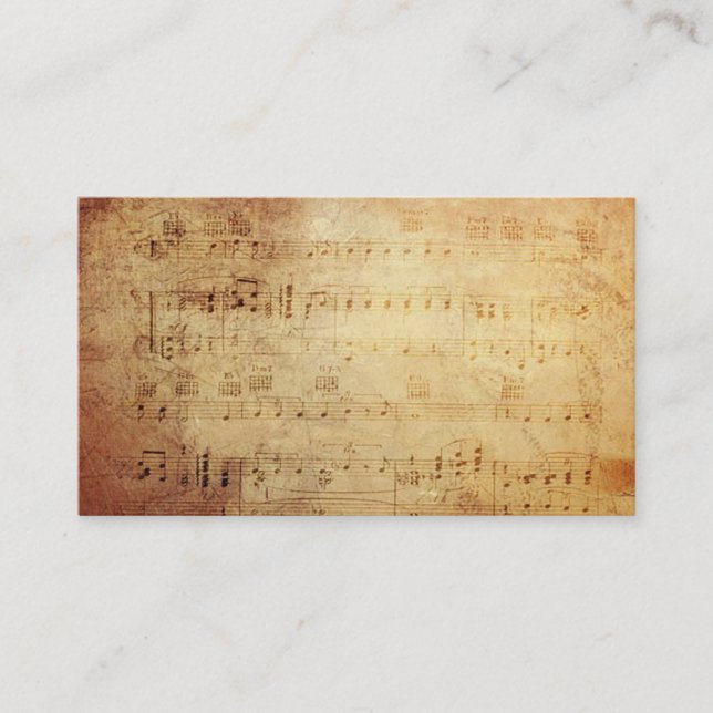Tarjeta De Visita Antiguo Classic Music Notes (Anverso)