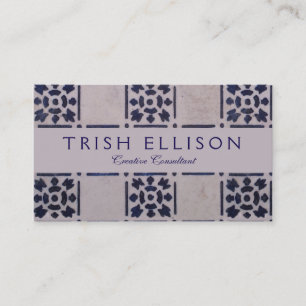 Tarjeta De Visita Antiguo Delft Tile Blue: Patrón de arte holandés c