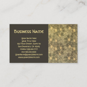 Tarjeta De Visita Antiguo Morris de William Victoriano Hojas de Vid