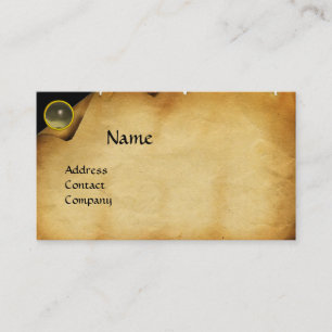 Tarjeta De Visita ANTIGUO PARCHE, PIEDRA GEM, gris MONOGRAMA