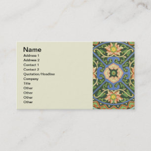 Tarjeta De Visita Antiguo patrón chino de cloisonné: jade verde