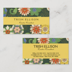 Tarjeta De Visita Antiguo patrón chino de cloisonné: jade verde