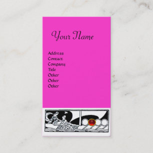 Tarjeta De Visita ANTIGUO VESSEL Sea Travel Ruby Pink Black White