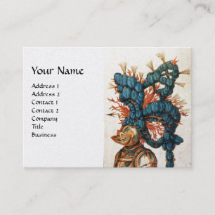 Tarjeta De Visita ANTIQUE KNIGHT HELMET Y RED BLUE PRESENTAN Pearl