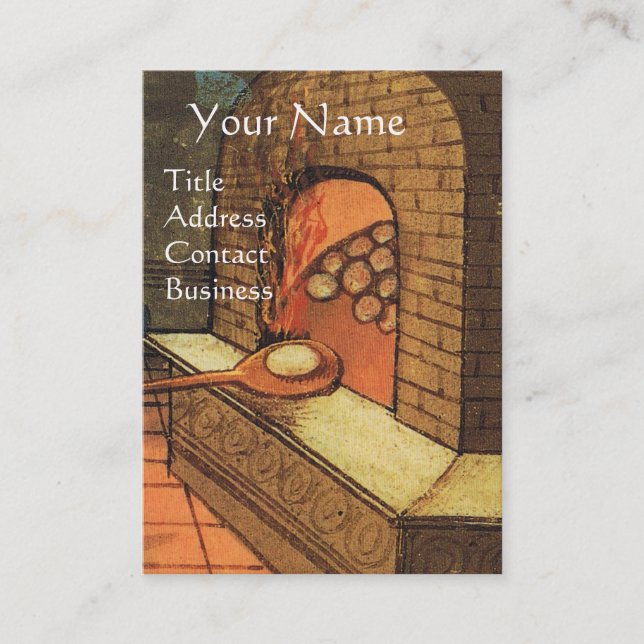 TARJETA DE VISITA ANTIQUE OVEN BAKER ,BAKERY BREAD TIENDA (Anverso)