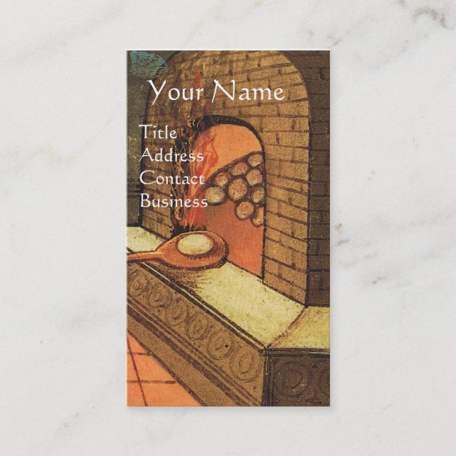 TARJETA DE VISITA ANTIQUE OVEN BAKER ,BAKERY BREAD TIENDA (Anverso)