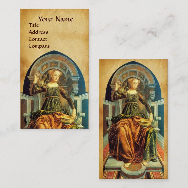 TARJETA DE VISITA ANTIQUE RENAISSANCE TAROTS TEMPERANCE PARCHE (Anverso / Reverso)