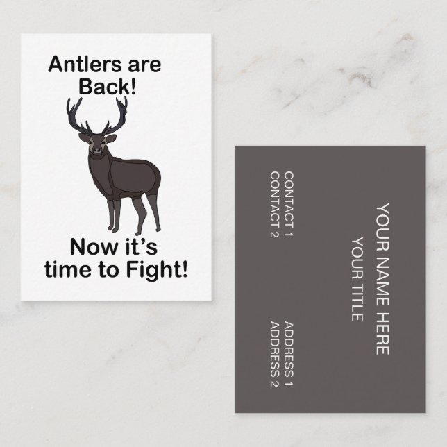 Tarjeta De Visita Antlers Are Back Deer Quote Speed Dating Service (Anverso / Reverso)