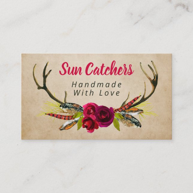 Tarjeta De Visita Antlers Sun Catchers Handmade (Anverso)