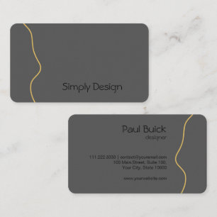Tarjeta De Visita Antracita negra de oro profesional moderna