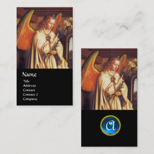 Tarjeta De Visita ANUNCIACIÓN ANGEL MONOGRAM,Gema de zafiro azul