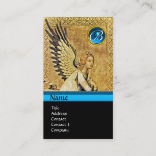 Tarjeta De Visita ANUNCIACIÓN ANGEL MONOGRAM, plata azul zafiro