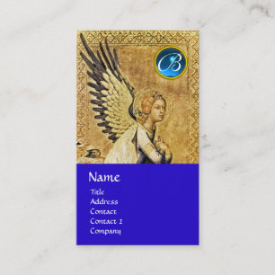 Tarjeta De Visita ANUNCIACIÓN ANGEL MONOGRAM, zafiro azul