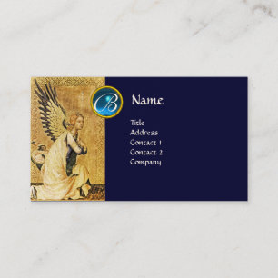 Tarjeta De Visita ANUNCIACIÓN ANGEL MONOGRAM, zafiro azul