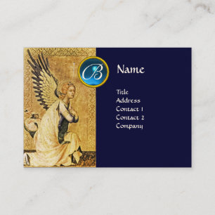 Tarjeta De Visita ANUNCIACIÓN ANGEL MONOGRAM, zafiro azul