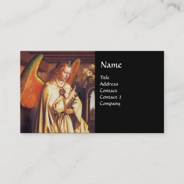 Tarjeta De Visita ANUNCIACIÓN ANGEL MONOGRAM, zafiro azul (Anverso)