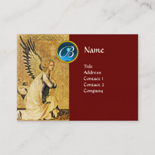 Tarjeta De Visita ANUNCIACIÓN ANGEL MONOGRAM, zafiro azul, rojo