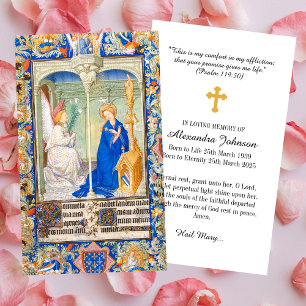 Tarjeta De Visita Anunciación Hail Mary Oración conmemorativa del fu