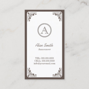Tarjeta De Visita Anunciante con marco de Art Deco vintage