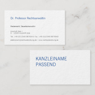 Tarjeta De Visita Anwältin Visitenkarte