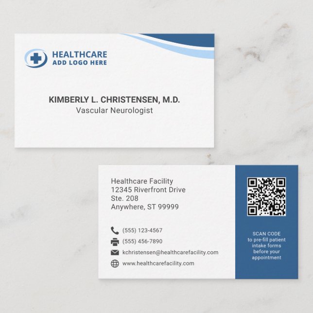 Tarjeta De Visita Any Color Professional Medical Business Card (Anverso / Reverso)