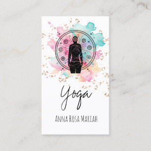 Tarjeta De Visita *~* AP33 Purpurina Yoga Arcoiris Chakra Espiritual