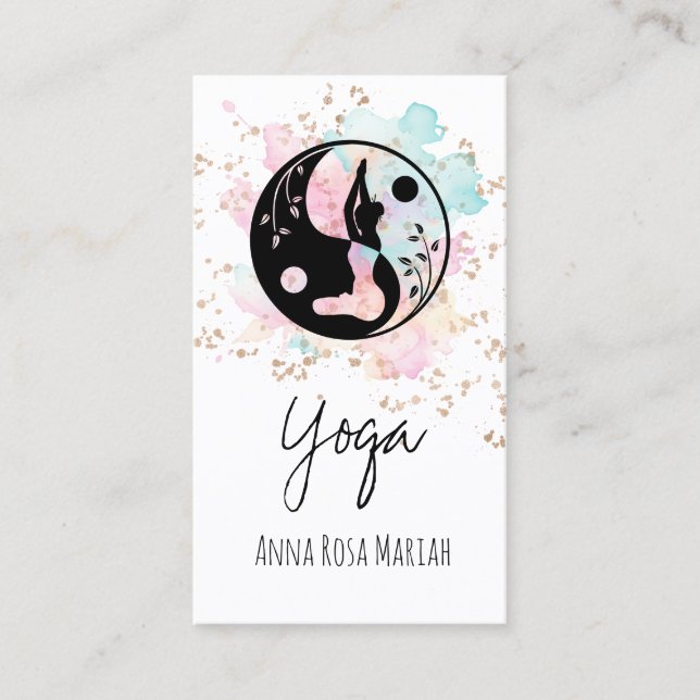 Tarjeta De Visita *~* AP33 Yoga Arcoiris Chakra Espiritual Yang (Anverso)