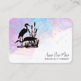 Tarjeta De Visita *~* AP46 QR Ethereal Beach Marsh Heron Elegant